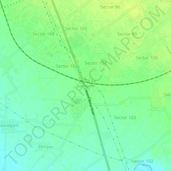 Sukhgarh topographic map, elevation, terrain