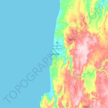 Sumbe topographic map, elevation, terrain