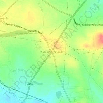 Kuthukal Valasai topographic map, elevation, terrain