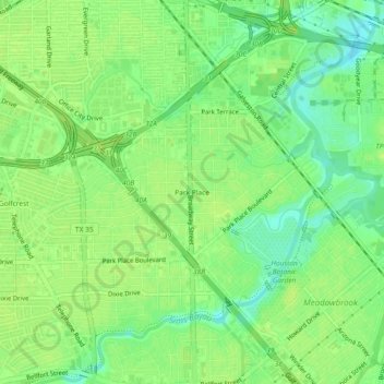 Park Place topographic map, elevation, terrain