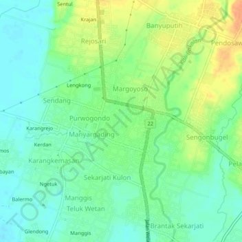 Kriyan topographic map, elevation, terrain