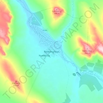 Redelinghuys topographic map, elevation, terrain