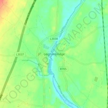 Leighlinbridge ED topographic map, elevation, terrain