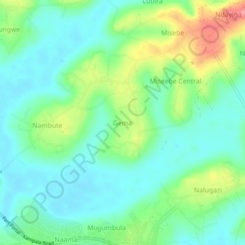 Gema topographic map, elevation, terrain