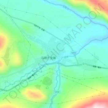 Manigange topographic map, elevation, terrain