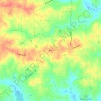 Ash topographic map, elevation, terrain