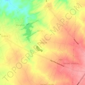 JANGOLIA topographic map, elevation, terrain