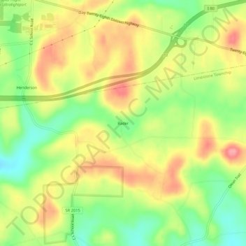 Rader topographic map, elevation, terrain