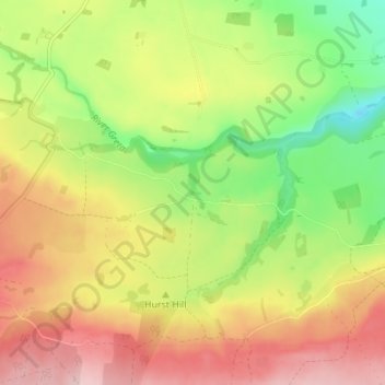 Scargill topographic map, elevation, terrain