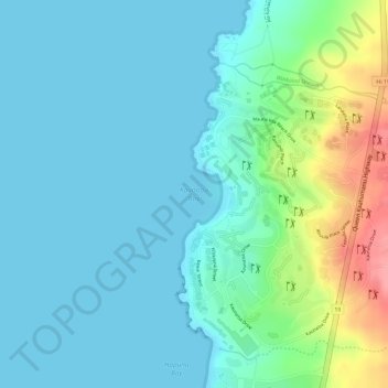Kauna‘oa Bay topographic map, elevation, terrain