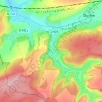 Varvinay topographic map, elevation, terrain