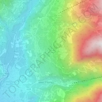 St. Georgen topographic map, elevation, terrain