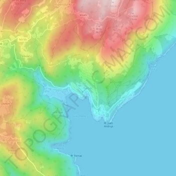 Rabac topographic map, elevation, terrain