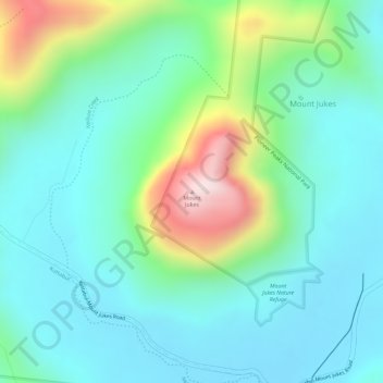 Mount Jukes topographic map, elevation, terrain