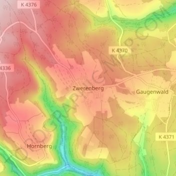 Zwerenberg topographic map, elevation, terrain