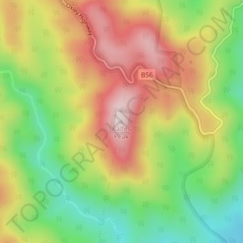 Ralfes Peak topographic map, elevation, terrain