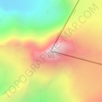 Devils Thumb topographic map, elevation, terrain