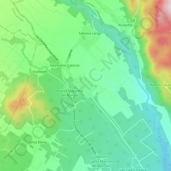 El Palenque Palotal topographic map, elevation, terrain