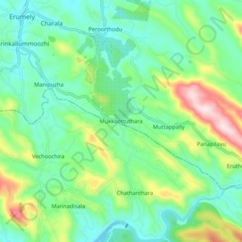 Mukkoottuthara topographic map, elevation, terrain