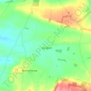 Langton topographic map, elevation, terrain