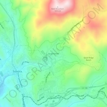 Quail Hollow topographic map, elevation, terrain