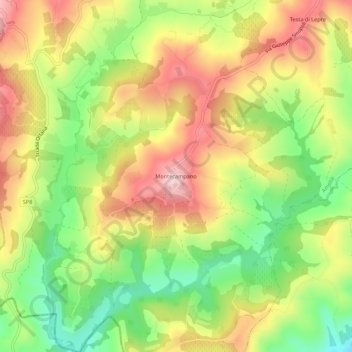 Montecampano topographic map, elevation, terrain