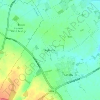 Aylesby topographic map, elevation, terrain