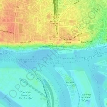 Dockland topographic map, elevation, terrain