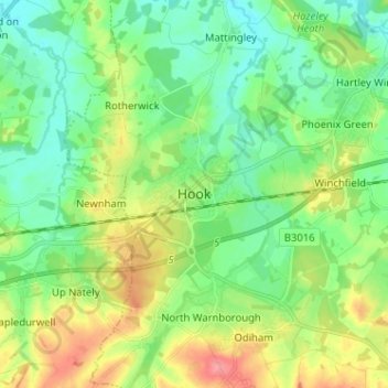 Hook topographic map, elevation, terrain