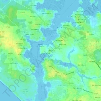 Larmor topographic map, elevation, terrain
