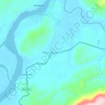 Mesones Muro topographic map, elevation, terrain