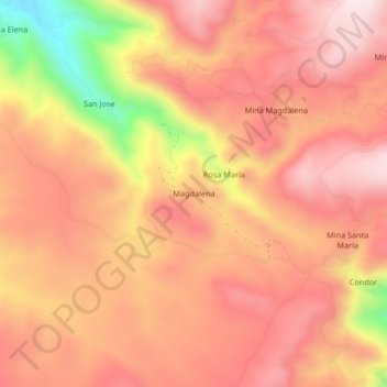Magdalena topographic map, elevation, terrain