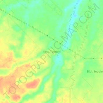 Kota Tengah topographic map, elevation, terrain
