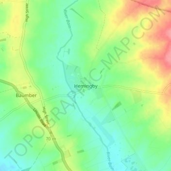 Hemingby topographic map, elevation, terrain