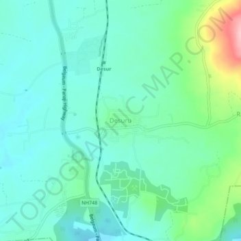 Desuru topographic map, elevation, terrain