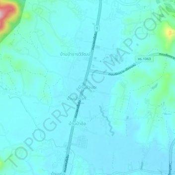 Ban Khua Tae topographic map, elevation, terrain