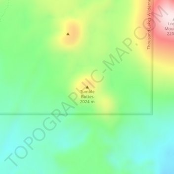 Tumble Buttes topographic map, elevation, terrain