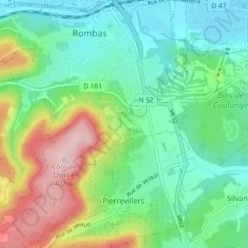 Ramonville topographic map, elevation, terrain