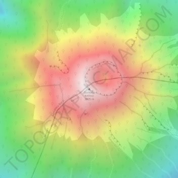 Mount Kerinci topographic map, elevation, terrain