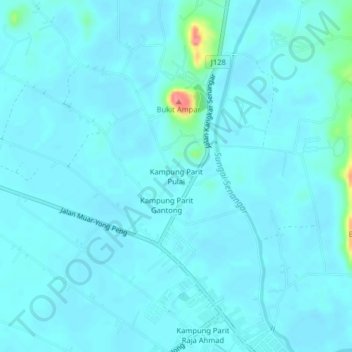 Kampung Parit Pulai topographic map, elevation, terrain