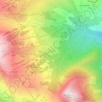 Le Cruet topographic map, elevation, terrain