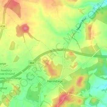 Oare topographic map, elevation, terrain