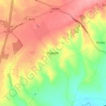 Ragdale topographic map, elevation, terrain