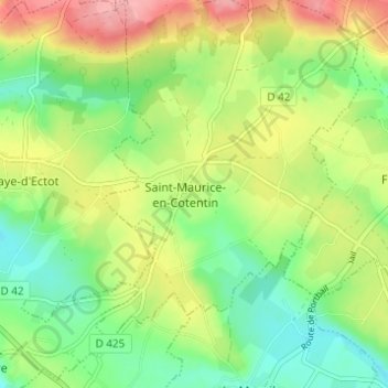 Rose topographic map, elevation, terrain