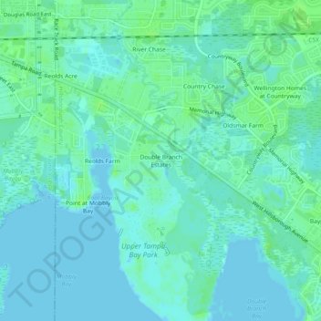 Double Branch Estates topographic map, elevation, terrain