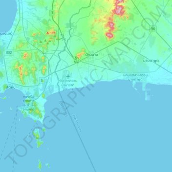 Phala topographic map, elevation, terrain