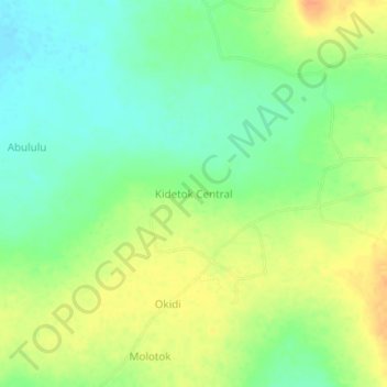 Kidetok Central topographic map, elevation, terrain