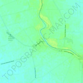 Grimes topographic map, elevation, terrain