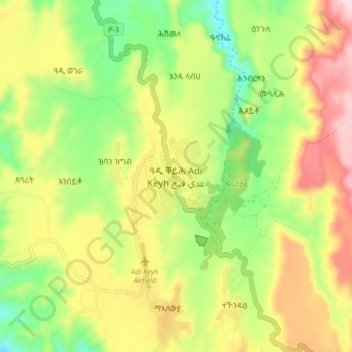 Adi Keyh topographic map, elevation, terrain