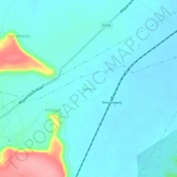 Semra topographic map, elevation, terrain